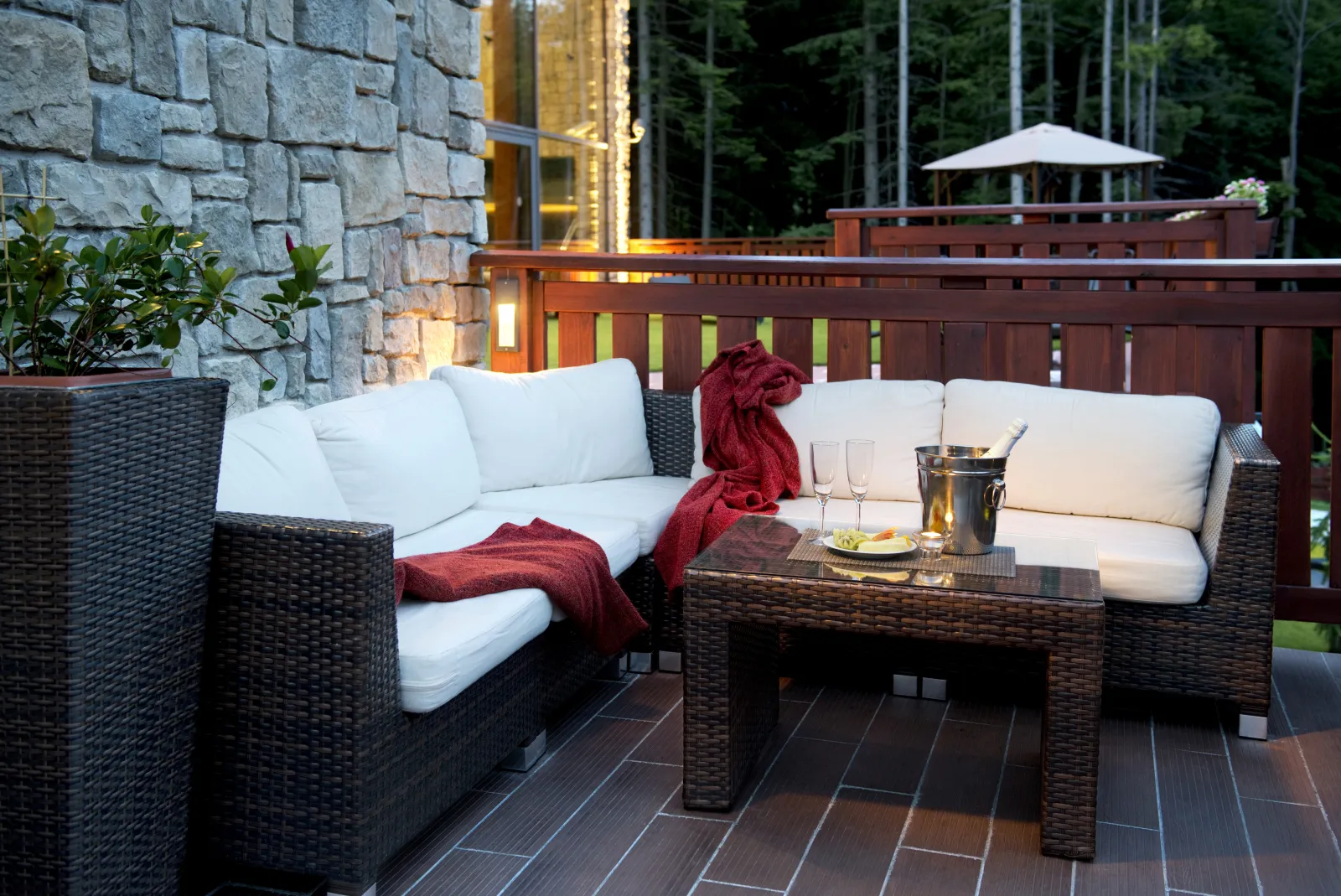 Summer terrace in the forest